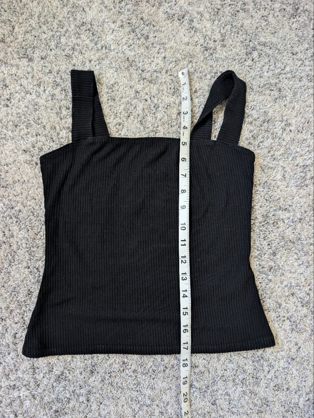 Reformation Black Ribbed Square Neck Tank - Picture 6 of 8